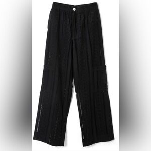 New DAMSON MADDER 20 2x Eyelet Crochet pants Vacation pants - black broderie